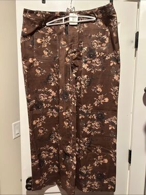 entro Brown Floral Wide-Leg Pants